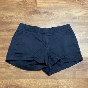 J.Crew Womens Solid Navy Blue Chino "Broken-in" Shorts Size 8 Cotton Summer